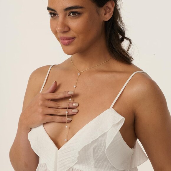 ⚡Pearl Necklace for Women 14K Gold-plated White Gold plated Dainty accessories - Picture 3 of 7